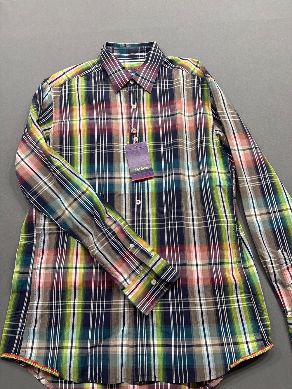 Robert Graham Jeans Plaid Long Sleeve Button-Up Shirt NWT Madras